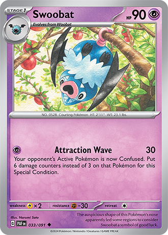 033/091 Swoobat - Paldean Fates - Pokémon card (English)