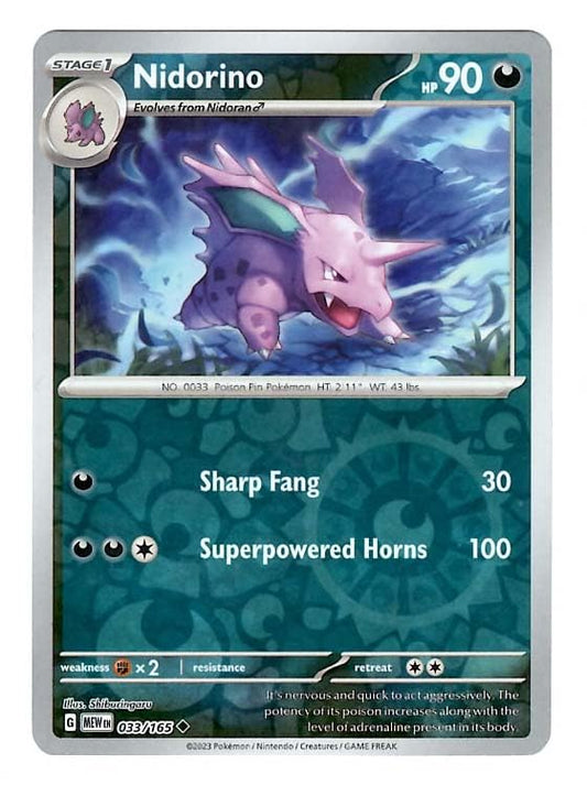 033/165 Nidorino (Reverse Holo) - Pokémon 151 - Pokémon card (English)