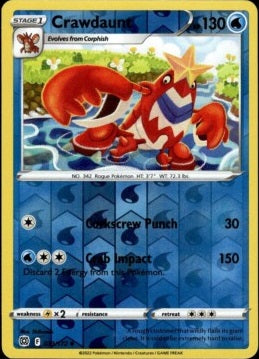 033/172 Crawdaunt (Reverse Holo) (Brilliant Stars) Pokemon card (English)