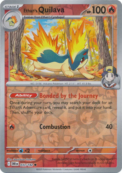 033/182 Ethan's Quilava (Reverse Holo) - Destined Rivals - Pokémon card (English)