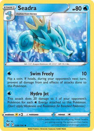 036/196 Seadra (Lost Origin) Pokemon card (English)