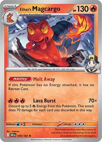 036/182 Ethan's Magcargo (Holo) - Destined Rivals - Pokémon card (English)