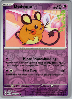 036/091 Dedenne (Reverse Holo) - Paldean Fates - Pokémon card (English)