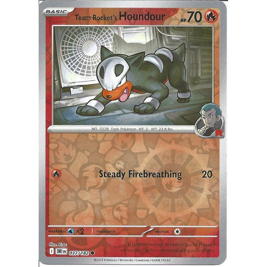 037/182 Team Rocket's Houndour (Reverse Holo) - Destined Rivals - Pokémon card (English)