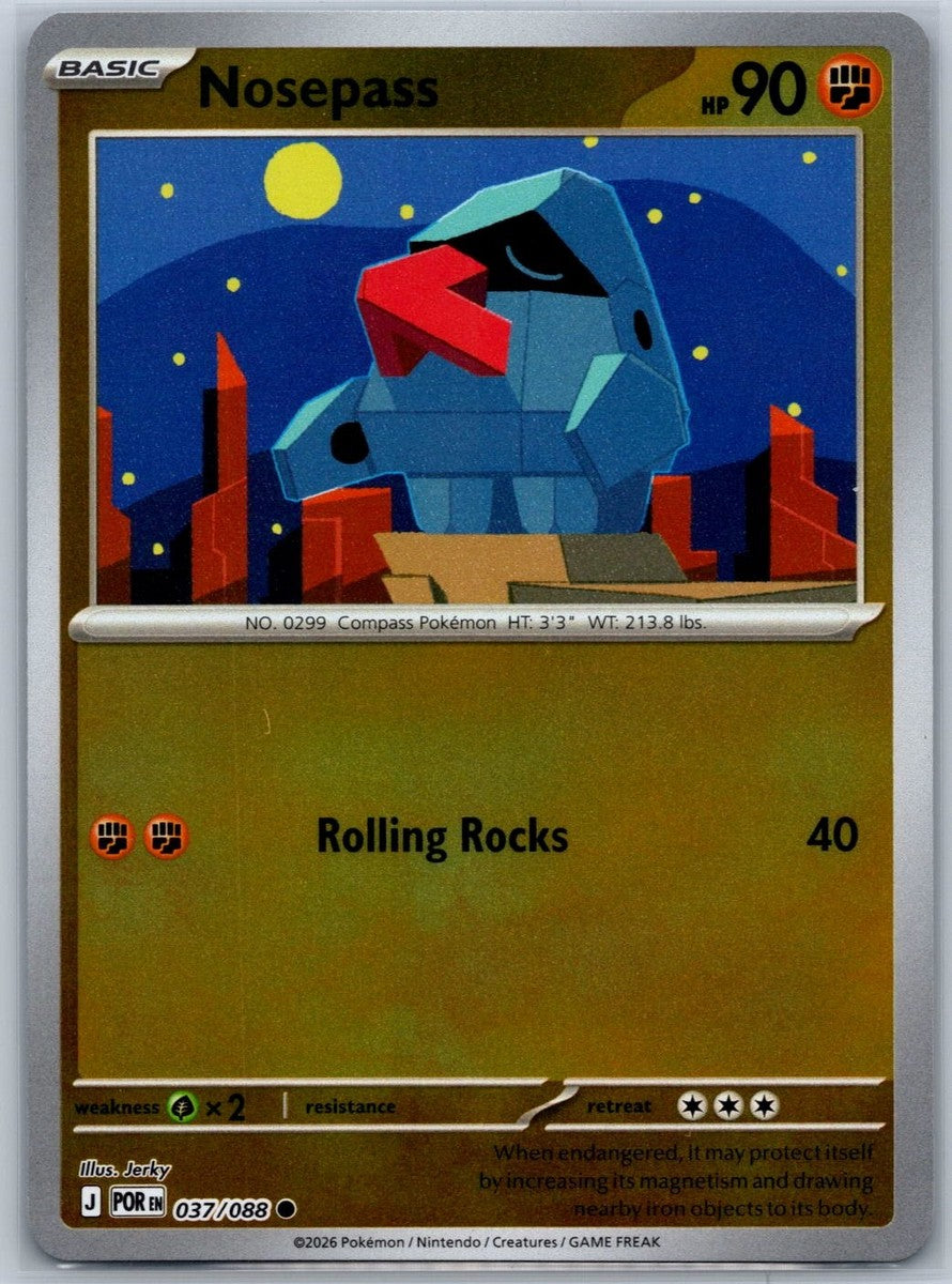 037/088 Nosepass (Reverse Holo) (Perfect Order) Pokémon card (English)