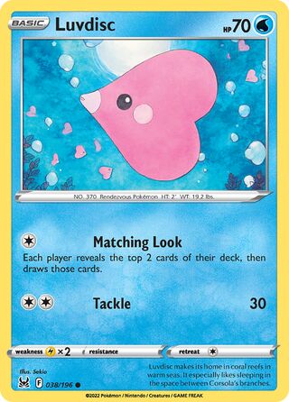 038/196 Luvdisc (Lost Origin) Pokemon card (English)