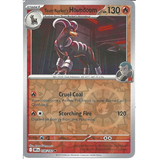 038/182 Team Rocket's Houndoom (Reverse Holo) - Destined Rivals - Pokémon card (English)