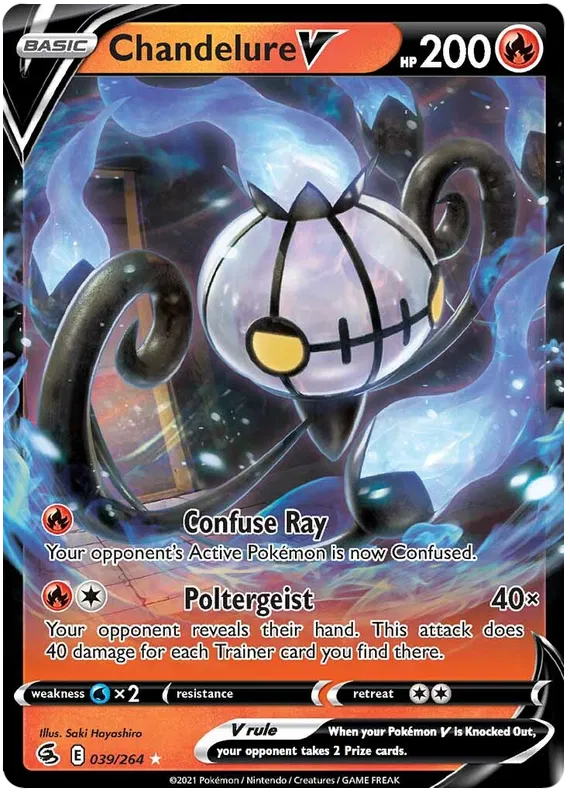 039/264 Chandelure V (Full Art) – Super Rare – (Fusion Strike) Pokémon card (English)