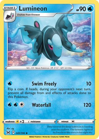041/196 Lumineon (Lost Origin) Pokemon card (English)