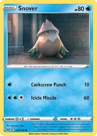042/196 Snover (Lost Origin) Pokemon card (English)