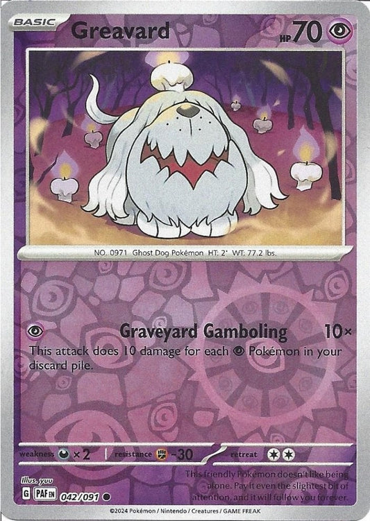 042/091 Greavard (Reverse Holo) - Paldean Fates - Pokémon card (English)