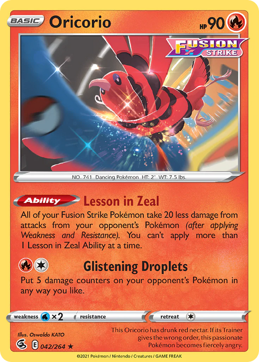 042/264 Oricorio / Basic / Rare (Fusion Strike) English card