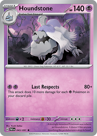 043/091 Houndstone (Holo) - Paldean Fates - Pokémon card (English)