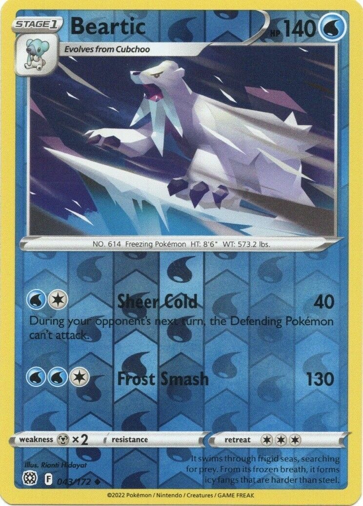 043/172 Beartic (Reverse Holo) (Brilliant Stars) Pokemon card (English)