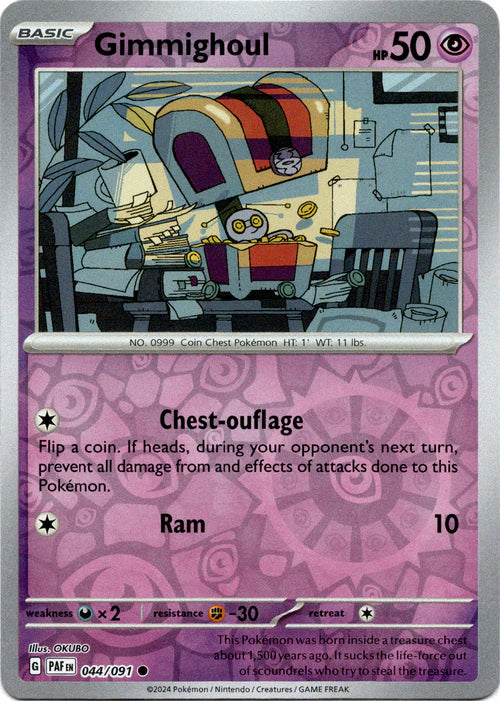 044/091 Gimmighoul (Reverse Holo) - Paldean Fates - Pokémon card (English)