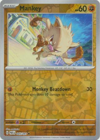 045/091 Mankey (Reverse Holo) - Paldean Fates - Pokémon card (English)