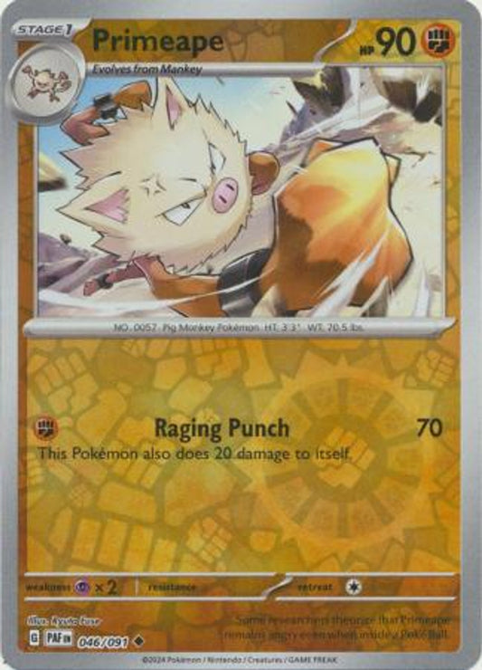 046/091 Primeape (Reverse Holo) - Paldean Fates - Pokémon card (English)