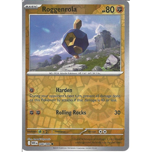 046/086 Roggenrola (Reverse Holo) (White Flare) Pokemon card (English)