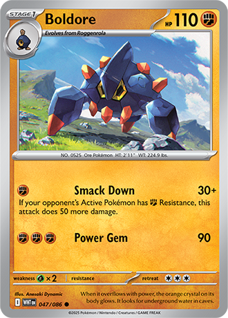 047/086 Boldore (White Flare) Pokemon card (English)