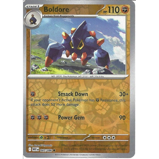 047/086 Boldore (Reverse Holo) (White Flare) Pokemon card (English)