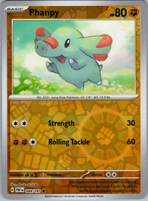 048/091 Phanpy (Reverse Holo) - Paldean Fates - Pokémon card (English)