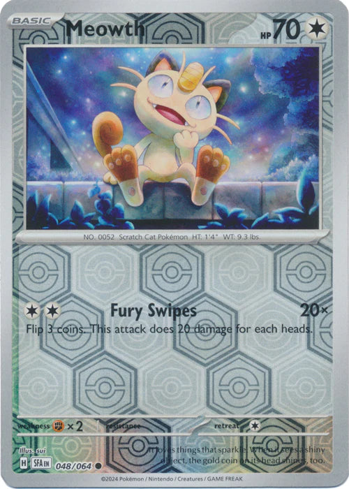 048/064 Meowth (Reverse Holo) (Shrouded Fable) Pokemon card (English)