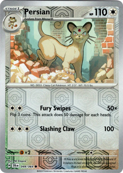 049/064 Persian (Reverse Holo) (Shrouded Fable) Pokemon card (English)