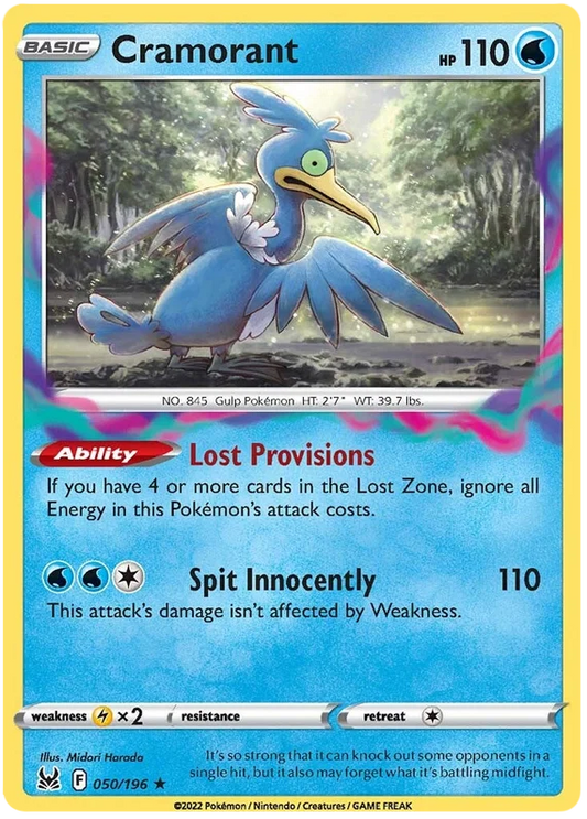 050/196 Cramorant (Holo) (Lost Origin) Pokemon card (English)