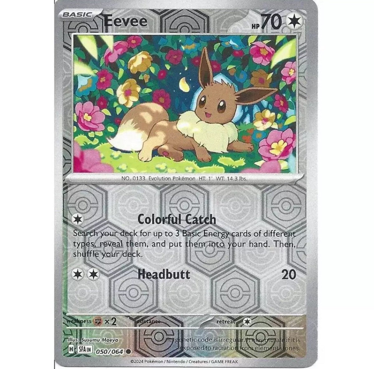050/064 Eevee (Reverse Holo) (Shrouded Fable) Pokemon card (English)