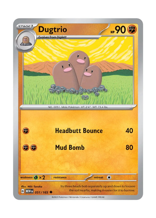 051/165 Dugtrio - Pokémon 151 - Pokémon card (English)