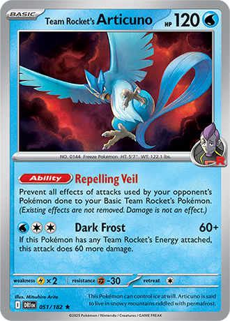 051/182 Team Rocket's Articuno (Holo) - Destined Rivals - Pokémon card (English)