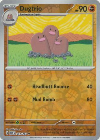 051/165 Dugtrio (Reverse Holo) - Pokémon 151 - Pokémon card (English)