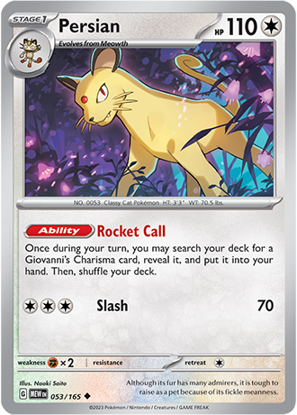 053/165 Persian - Pokémon 151 - Pokémon card (English)