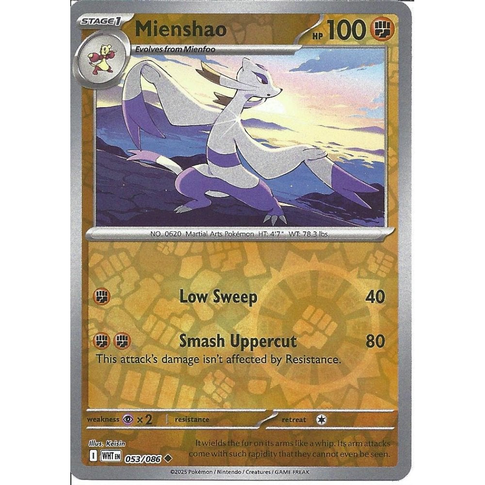 053/086 Mienshao (Reverse Holo) (White Flare) Pokemon card (English)