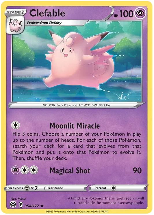054/172 Clefable (Rare) (Brilliant Stars) Pokemon card (English)