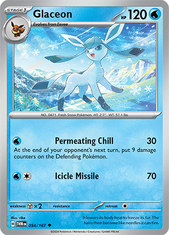 136/167 Glaceon – Twilight Masquerade - Pokémon card (English)