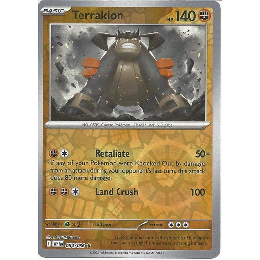 054/086 Terrakion (Reverse Holo) (White Flare) Pokemon card (English)