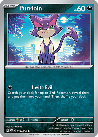 055/086 Purrloin (White Flare) Pokemon card (English)