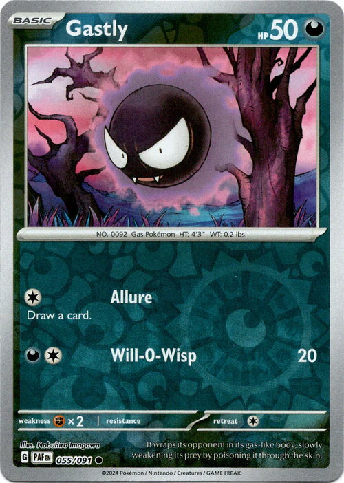 055/091 Gastly (Reverse Holo) - Paldean Fates - Pokémon card (English)