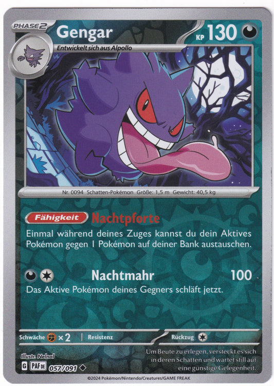 057/091 Gengar (Reverse Holo) - Paldean Fates - Pokémon card (English)