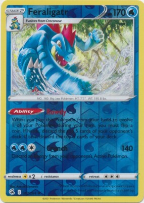 057/264 Feraligatr (Reverse Holo) (Fusion strike) Pokemon card (English)