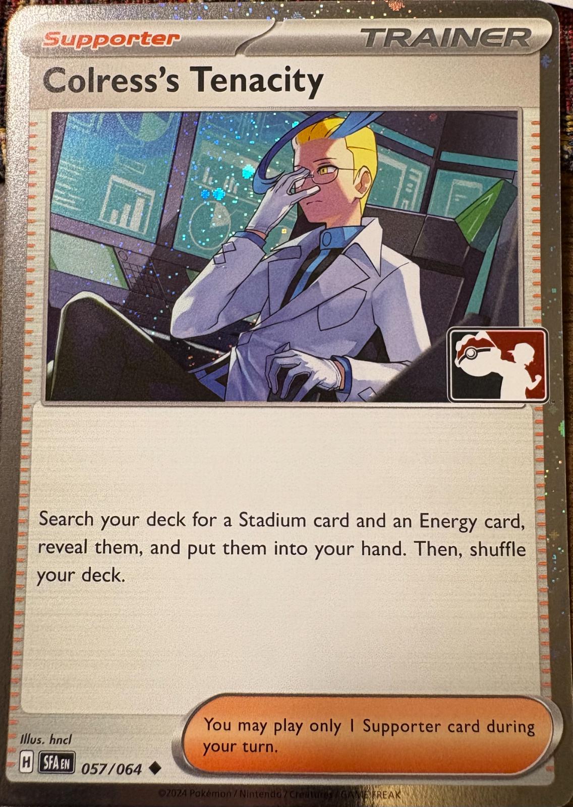 057/064 Colress's Tenacity (Play! Pokémon Stamp / Prize Pack Series 6/7) (Non-Holo) - Shrouded Fable - Pokémon card (English)