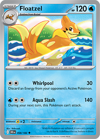 058/182 Floatzel - Destined Rivals - Pokémon card (English)