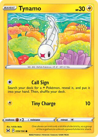059/196 Tynamo (Lost Origin) Pokemon card (English)