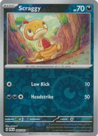 060/091 Scraggy (Reverse Holo) - Paldean Fates - Pokémon card (English)