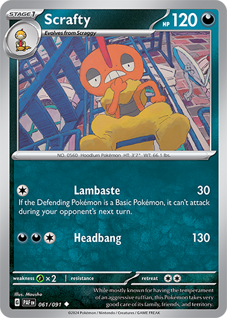 061/091 Scrafty - Paldean Fates - Pokémon card (English)