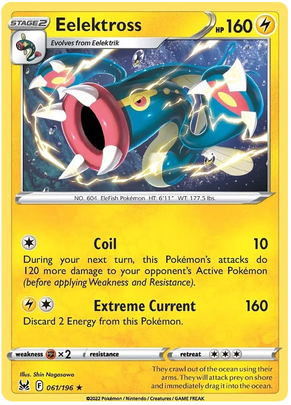 061/196 Eelektross (Rare) (Lost Origin) Pokemon card (English)