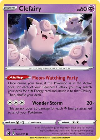 062/196 Clefairy (Lost Origin) Pokemon card (English)