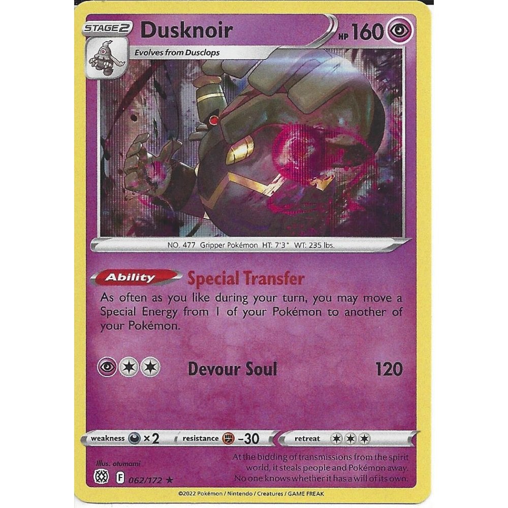 062/172 Dusknoir / Stage 2 / Rare/Holo (Brilliant Stars) English card