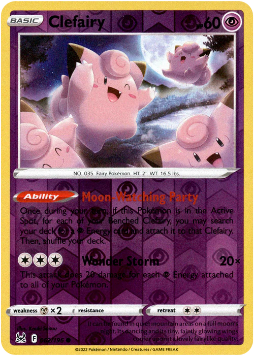 062/196 Clefairy (Reverse Holo) (Lost Origin) Pokemon card (English)